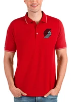 Antigua Portland Trail Blazers Mens Red Affluent Short Sleeve Polo