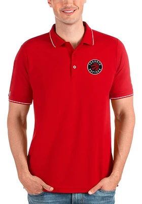 Antigua Toronto Raptors Mens Red Affluent Short Sleeve Polo