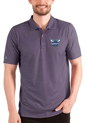 Antigua Charlotte Hornets Mens Purple Esteem Short Sleeve Polo