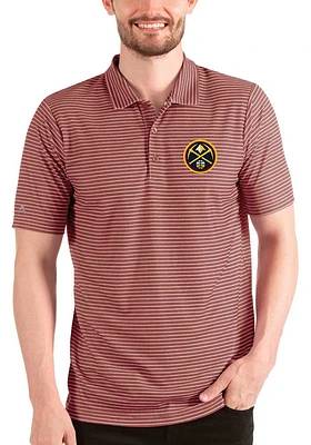 Antigua Denver Nuggets Mens Red Esteem Short Sleeve Polo