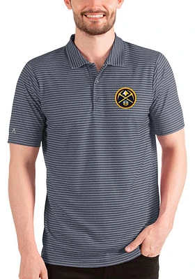 Antigua Denver Nuggets Mens Navy Blue Esteem Short Sleeve Polo