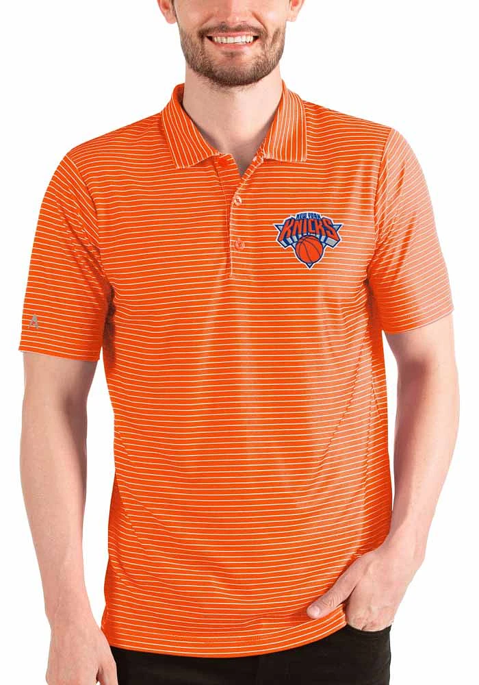 Antigua New York Knicks Mens Orange Esteem Short Sleeve Polo