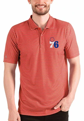 Antigua Philadelphia 76ers Mens Red Esteem Short Sleeve Polo