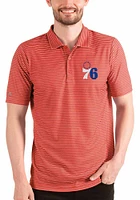 Antigua Philadelphia 76ers Mens Red Esteem Short Sleeve Polo