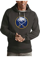 Antigua Buffalo Sabres Mens Charcoal Full Front Victory Long Sleeve Hoodie