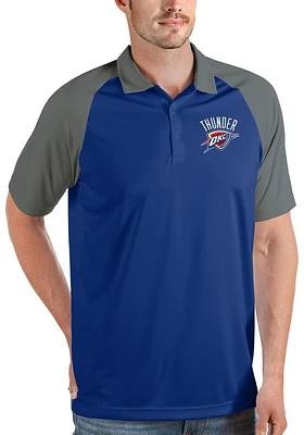 Antigua Oklahoma City Thunder Mens Blue Nova Short Sleeve Polo