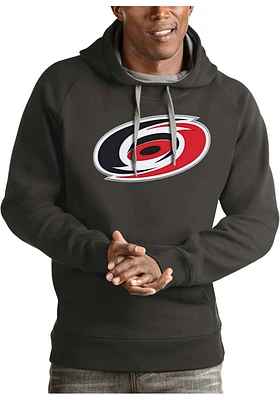 Antigua Carolina Hurricanes Mens Charcoal Full Front Victory Long Sleeve Hoodie