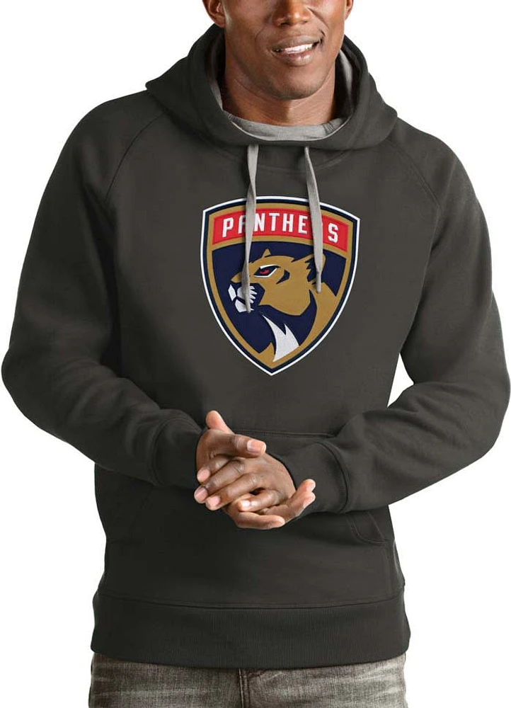 Antigua Florida Panthers Mens Charcoal Full Front Victory Long Sleeve Hoodie