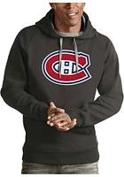 Antigua Montreal Canadiens Mens Charcoal Full Front Victory Long Sleeve Hoodie