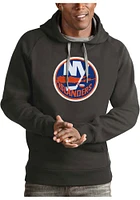 Antigua New York Islanders Mens Charcoal Full Front Victory Long Sleeve Hoodie