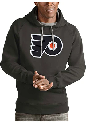 Antigua Philadelphia Flyers Mens Charcoal Full Front Victory Long Sleeve Hoodie