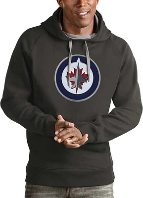 Antigua Winnipeg Jets Mens Charcoal Full Front Victory Long Sleeve Hoodie