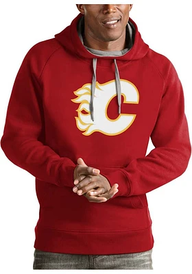 Antigua Calgary Flames Mens Full Front Victory Long Sleeve Hoodie