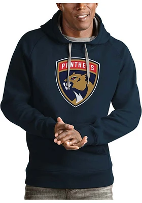 Antigua Florida Panthers Mens Navy Blue Full Front Victory Long Sleeve Hoodie