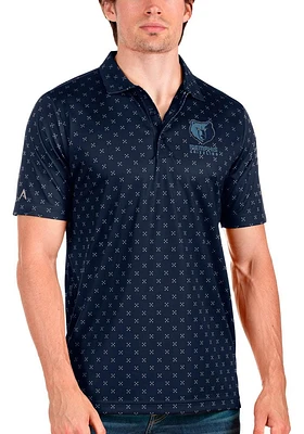 Antigua Memphis Grizzlies Mens Navy Blue Spark Short Sleeve Polo