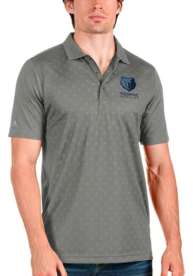 Antigua Memphis Grizzlies Mens Grey Spark Short Sleeve Polo