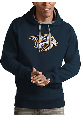 Antigua Nashville Predators Mens Navy Blue Full Front Victory Long Sleeve Hoodie