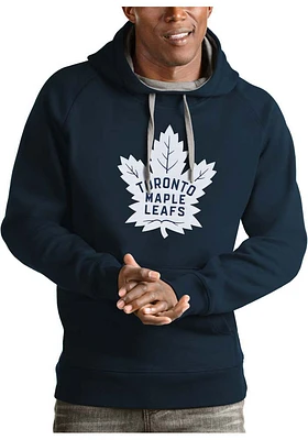 Antigua Toronto Maple Leafs Mens Navy Blue Full Front Victory Long Sleeve Hoodie