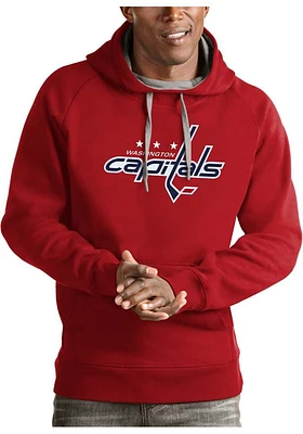 Antigua Washington Capitals Mens Full Front Victory Long Sleeve Hoodie