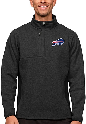 Antigua Buffalo Bills Mens Black Course Long Sleeve Qtr Zip Pullover