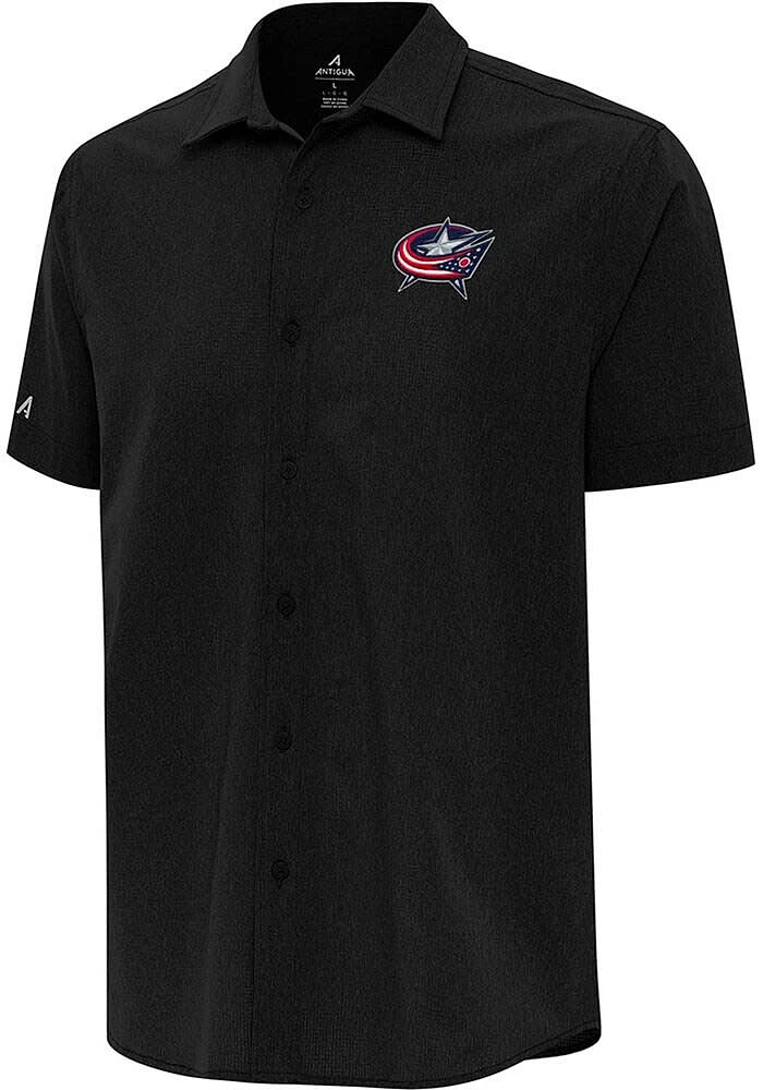 Antigua Columbus Blue Jackets Mens Activate Short Sleeve Dress Shirt