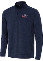 Antigua Columbus Blue Jackets Mens Navy Blue Bright Long Sleeve Qtr Zip Pullover