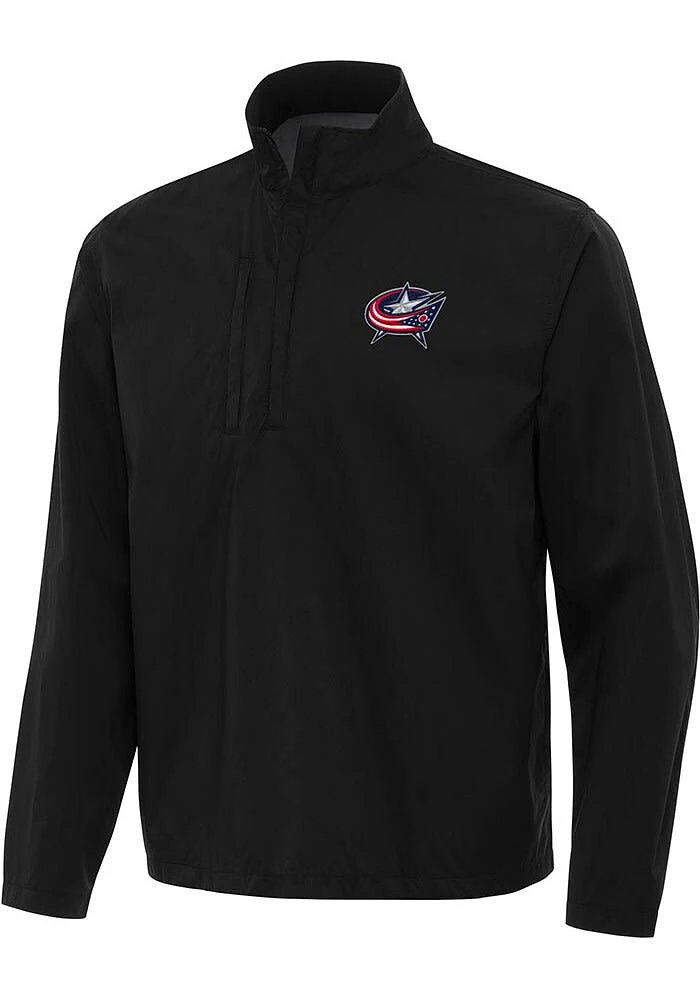 Antigua Columbus Blue Jackets Mens Brisk Long Sleeve Qtr Zip Pullover