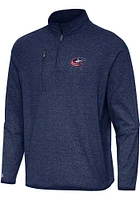 Antigua Columbus Blue Jackets Mens Navy Blue Certain Long Sleeve Qtr Zip Pullover