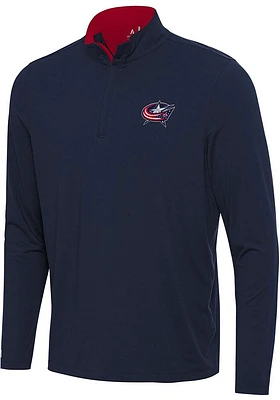 Antigua Columbus Blue Jackets Mens Content Long Sleeve Qtr Zip Pullover