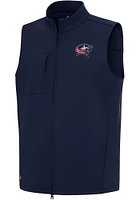 Antigua Columbus Blue Jackets Mens Navy Demand Sleeveless Jacket