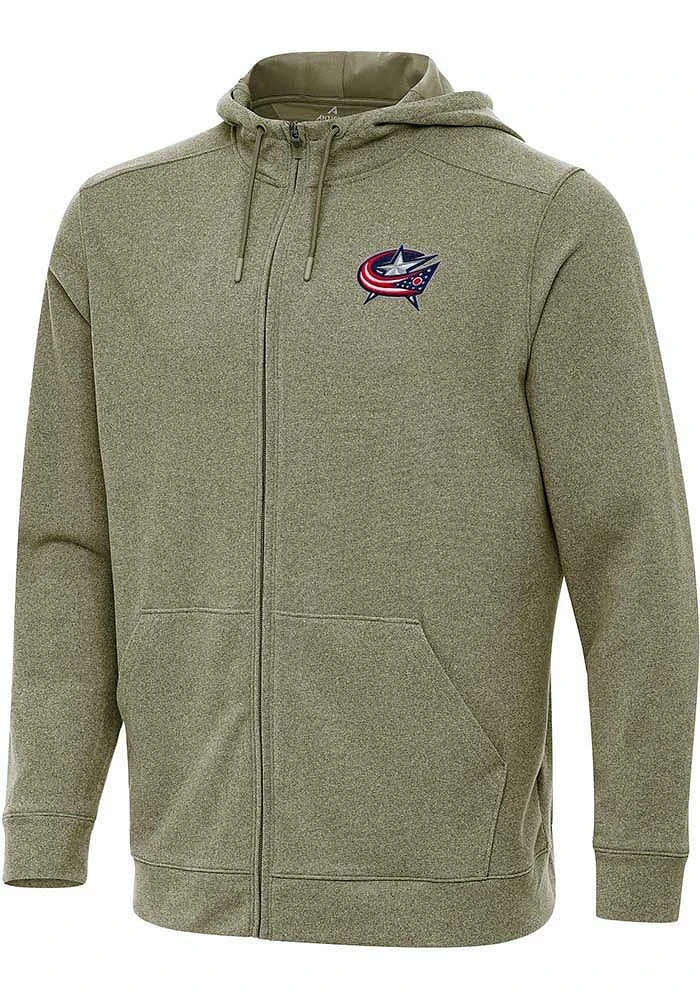 Antigua Columbus Blue Jackets Mens Olive Effortless Light Weight Jacket