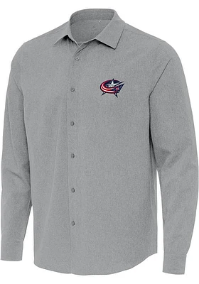 Antigua Columbus Blue Jackets Mens Exposure Long Sleeve Dress Shirt