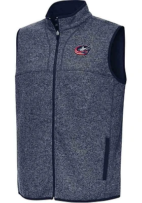 Antigua Columbus Blue Jackets Mens Navy Blue Fortune Sleeveless Jacket