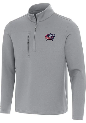 Antigua Columbus Blue Jackets Mens Insider Long Sleeve Qtr Zip Pullover