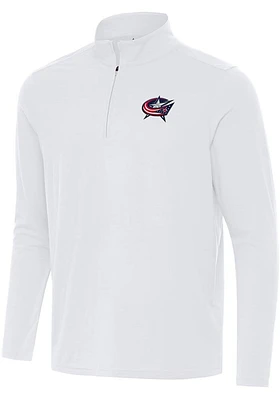 Antigua Columbus Blue Jackets Mens Intent Long Sleeve Qtr Zip Pullover