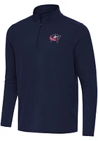 Antigua Columbus Blue Jackets Mens Navy Intent Long Sleeve Qtr Zip Pullover