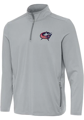 Antigua Columbus Blue Jackets Mens Perilous Long Sleeve Qtr Zip Pullover