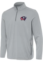 Antigua Columbus Blue Jackets Mens Perilous Long Sleeve Qtr Zip Pullover