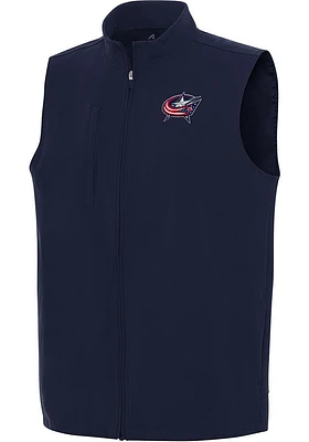 Antigua Columbus Blue Jackets Mens Navy Blue Regard Sleeveless Jacket