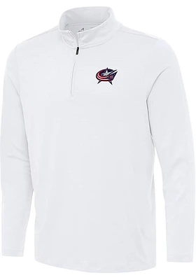 Antigua Columbus Blue Jackets Mens Reprocess Recycled Long Sleeve Qtr Zip Pullover