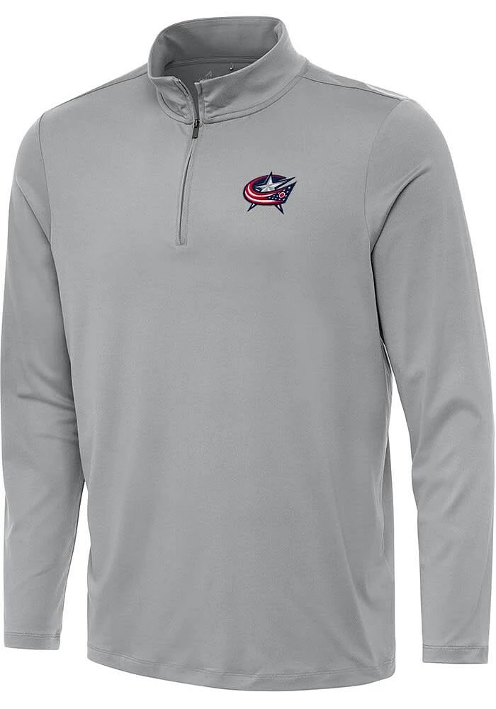 Antigua Columbus Blue Jackets Mens Reprocess Recycled Long Sleeve Qtr Zip Pullover