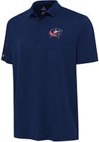 Antigua Columbus Blue Jackets Mens Navy Blue Reprocess Recycled Short Sleeve Polo