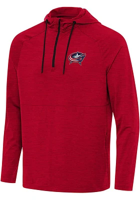 Antigua Columbus Blue Jackets Mens Spikes Long Sleeve Qtr Zip Pullover