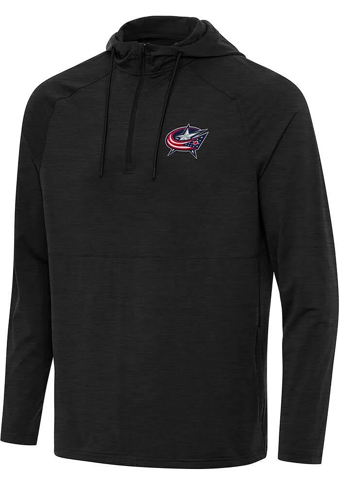 Antigua Columbus Blue Jackets Mens Spikes Long Sleeve Qtr Zip Pullover