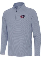 Antigua Columbus Blue Jackets Mens Navy Blue Twine Long Sleeve Qtr Zip Pullover