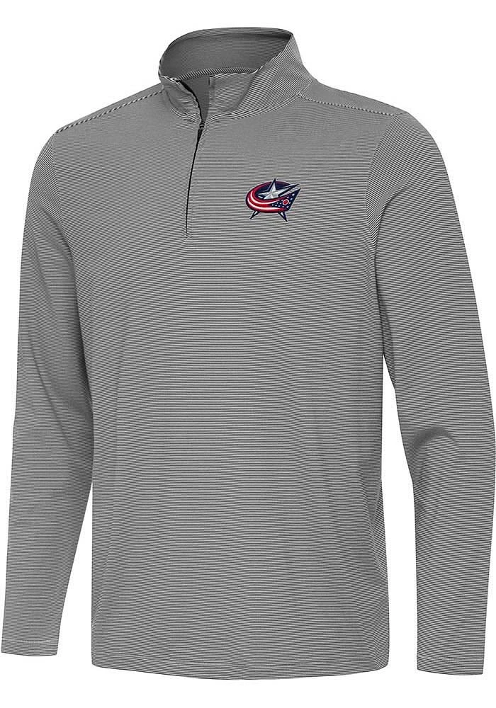 Antigua Columbus Blue Jackets Mens Twine Long Sleeve Qtr Zip Pullover