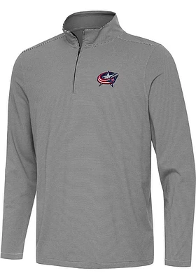 Antigua Columbus Blue Jackets Mens Twine Long Sleeve Qtr Zip Pullover