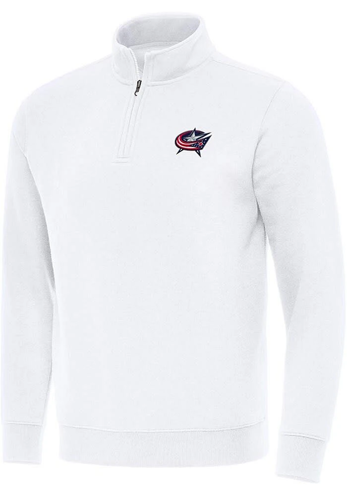 Antigua Columbus Blue Jackets Mens Victory Long Sleeve Qtr Zip Pullover