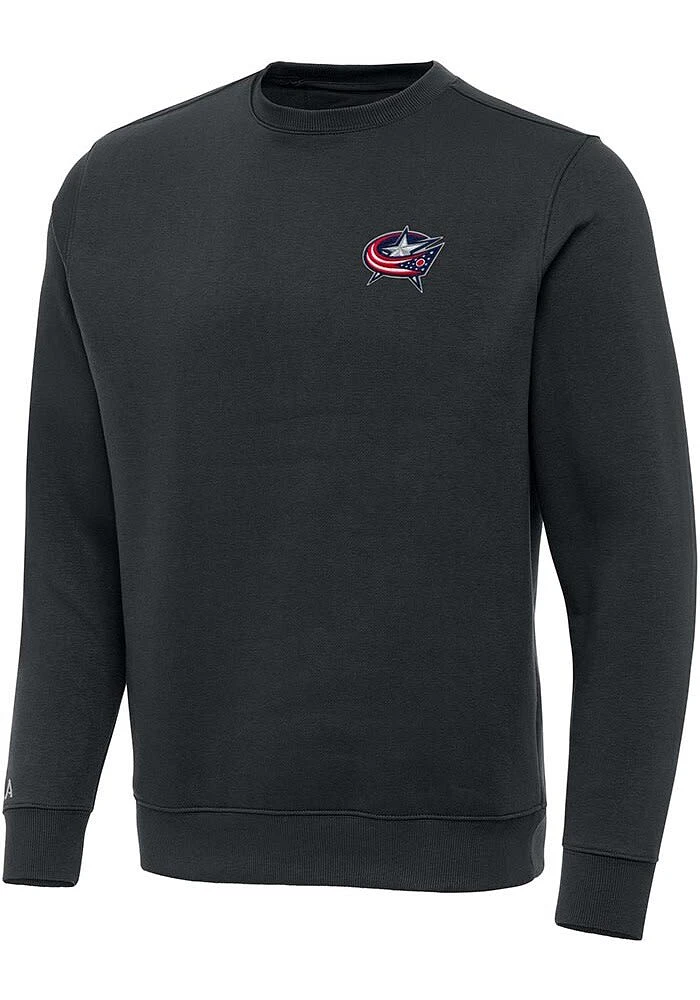 Antigua Columbus Blue Jackets Mens Charcoal Victory Long Sleeve Crew Sweatshirt