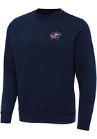 Antigua Columbus Blue Jackets Mens Navy Blue Victory Big and Tall Crew Sweatshirt